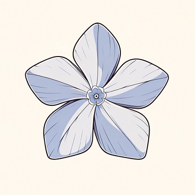 Starlight Bloom by Aravind Reddy Tarugu aravind art bloom botanical crisp lines delicate design floral art graceful hues illustration nature periwinkle reddy serenity simplicity star shaped subtle beauty tarugu vector