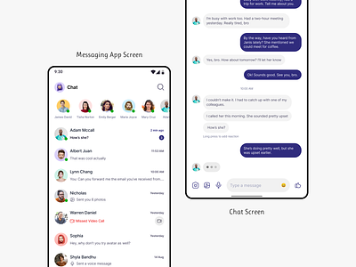 Messaging App Screen chat chat page conversation message app mobile app ui ux