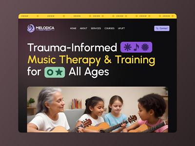 Music Therapy & Training Landing Page best ui design creativedesign design landing page landingpage music music inspiration music ui design music website ui design therapy trauma trending trending design trending ui design ui ui design inspiration uidesign ux ui visualdesign webdesign