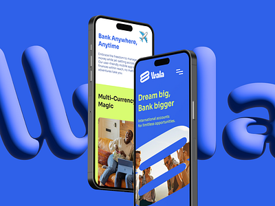 Hello Walla 3d account app apple bank banking blue branding design digital finance fintech iphone logo marketing mobile ui ui design uiux ux