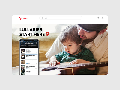 Fender "Music starts here" campaign advertising campaign design