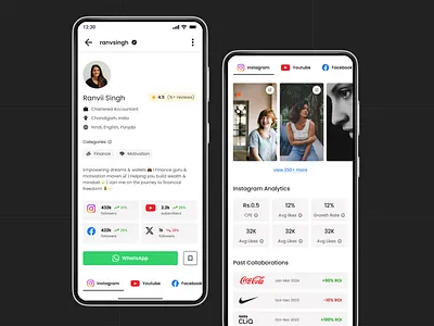 Redesign of Influencer Business Profile design audit profile redesign social media ui ux