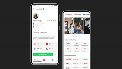 Redesign of Influencer Business Profile design audit profile redesign social media ui ux