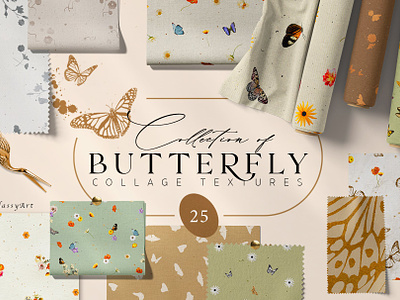 Butterfly Collage Paper Textures