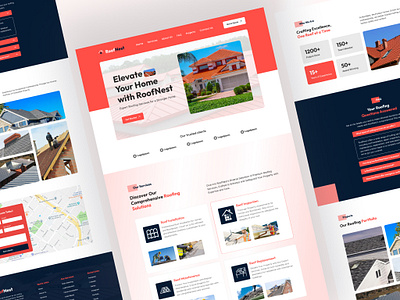 Roofing landing page design architecture chimney construction dwelling exterior home house installing investment material mortgage outdoors renovation repair roof roofer roofing rooftop shingle tile