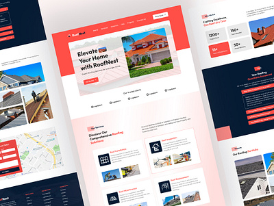 Roofing landing page design architecture chimney construction dwelling exterior home house installing investment material mortgage outdoors renovation repair roof roofer roofing rooftop shingle tile