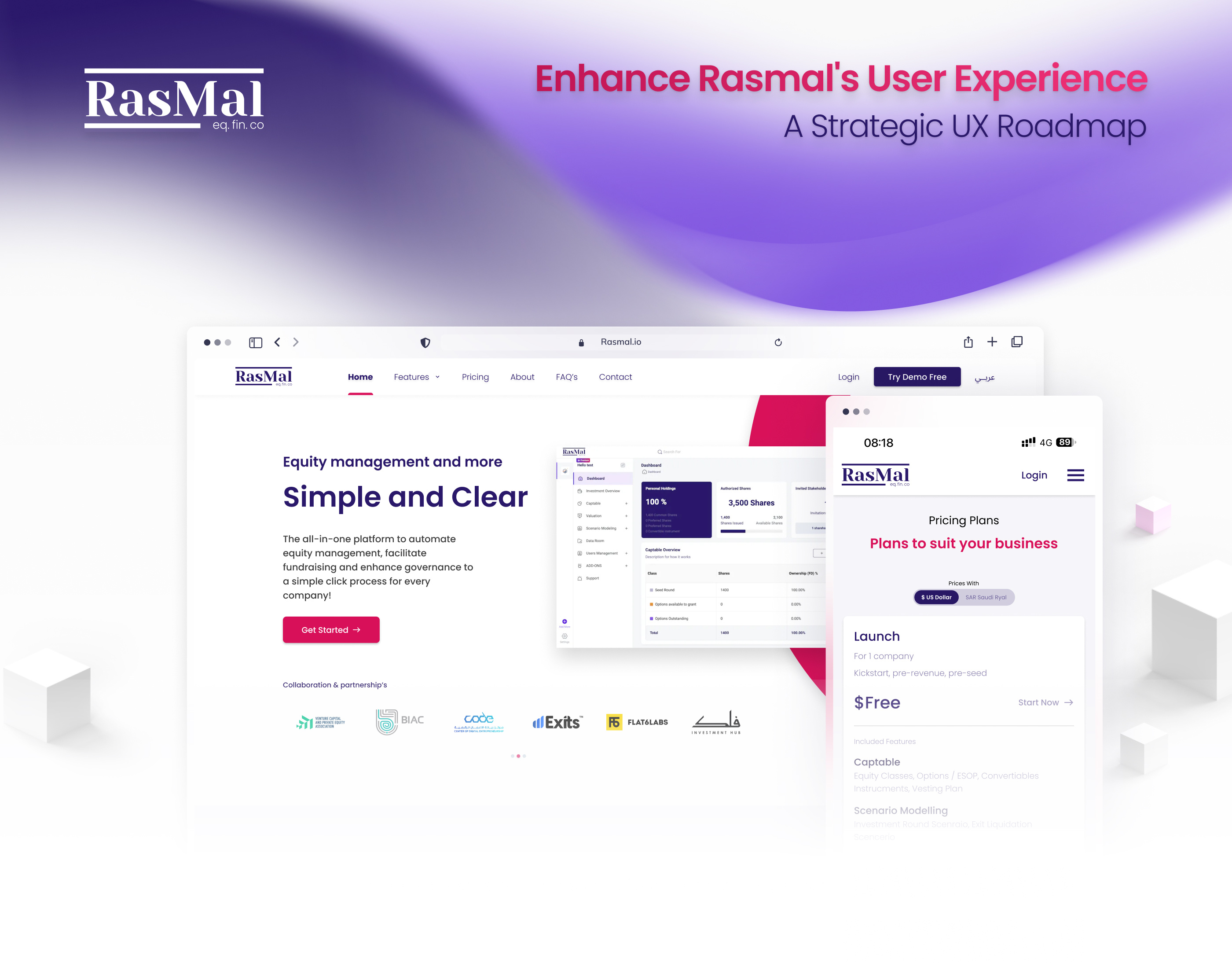 Rasmal.io Initial UX Revamp arab design egypt fintech product design saudi ui uiux ux web app web design