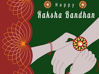 Happy Raksha Bandhan adobe illustrator canva graphic design happy raksha bandhan indian festival instagram post post design rakshabnadhan socia social media post