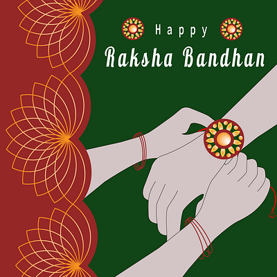 Happy Raksha Bandhan adobe illustrator canva graphic design happy raksha bandhan indian festival instagram post post design rakshabnadhan socia social media post