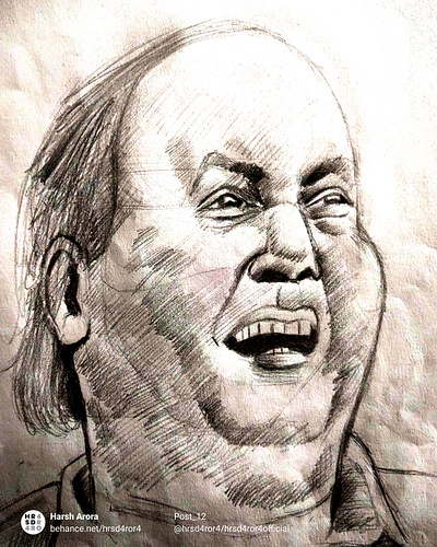 Post_12 Pencil Sketch of Late Dhirubhai Ambani dhirubhai ambani hrsd4ror4 illustration mahagurumahakaal monochrome pencil art pencil drawing