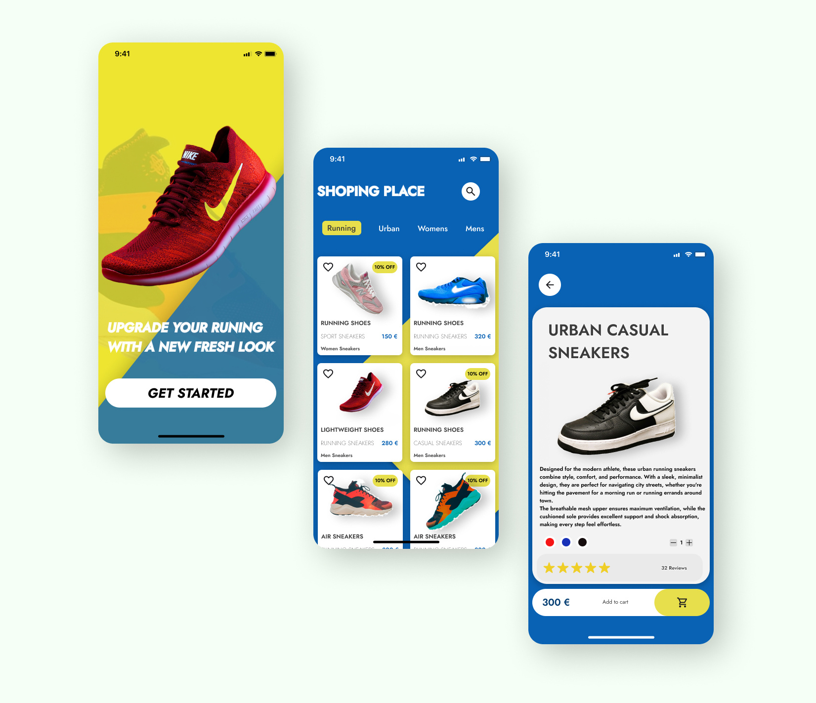 Sport shoes online app cleandesign design figma online responsive sneakers sport sports ui