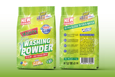 Washing Powder Packaging box design branding design foodpackaging graphic design illustration label design labeldesign logo minimalist packaging design pouch premium premium design supplement ui ux vector washing washingpowder