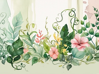 Botany watercolor Procreate brushes branding design graphic design illustration vector