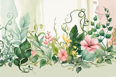 Botany watercolor Procreate brushes branding design graphic design illustration vector