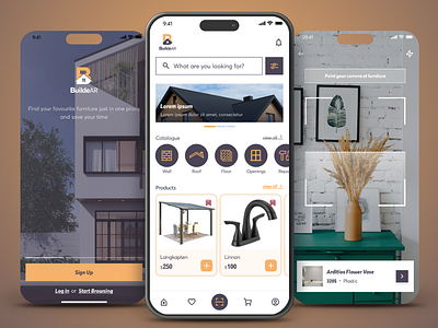 UX/UI Design: App Building Augmented Reality - Mockups app branding graphic design logo mockups ui