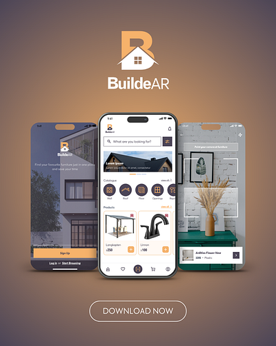 UX/UI Design: App Building Augmented Reality - Mockups app branding graphic design logo mockups ui