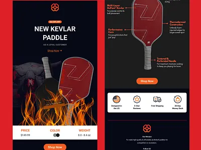 Email Design For Pickleball Paddle Company design email coding email deisgn email design and code email design in figma email newsletter email template html email template