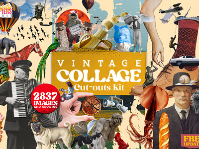 Vintage Collage Kit 2837+ Elements