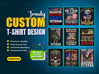 Veteran T-Shirt Design Bundle custom t shirt graphics design t shirt design typography t shirt design vaterant shirt