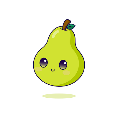 Pear cute fruit kawaii pear vector