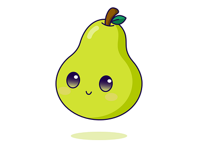 Pear cute fruit kawaii pear vector