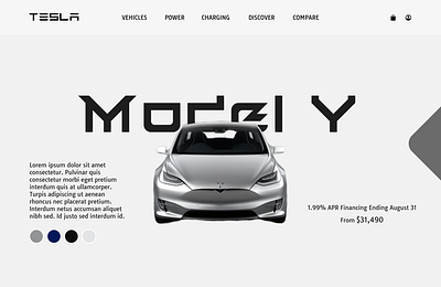 The Tesla Model Y animation branding motion graphics ui