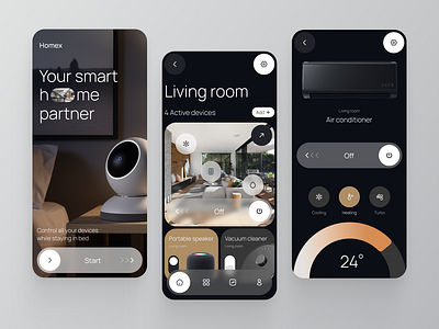 Homex — IoT mobile app app design concept device iot mobile mobile app product design smart app smart home ui ux