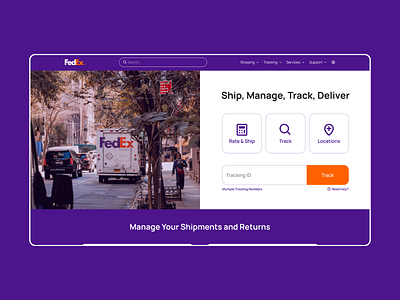 FedEx Website - Home Page Redesign Concept concept delivery design fedex redesign service ui ui redesign user interface web web design website redesign