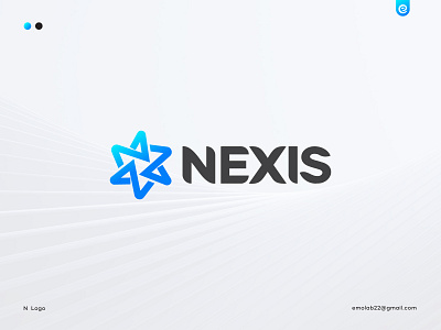 NEXIS, Letter N Logo. 3d adobe brand identity branding company concept creative fintech gradient graphic design letter n logo minimal modern n logo nexis logo nexus logo simple star logo technology