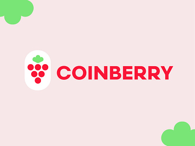 Coinberry bold branding coin crypto design fruit geometric logo logodesign modern strawberry