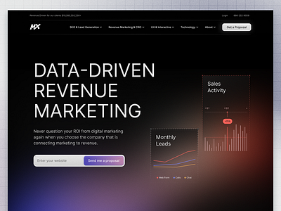 Website for Marketing Agency agency big data branding creative dark data design digital graphic inspiration landing page leads logo marketing minimal ui ux web web app website