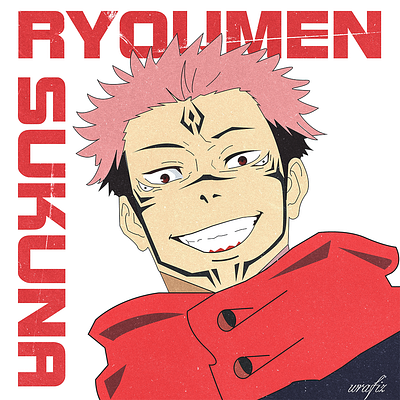 Sukuna Ryoumen. anime graphic design jjk sukuna