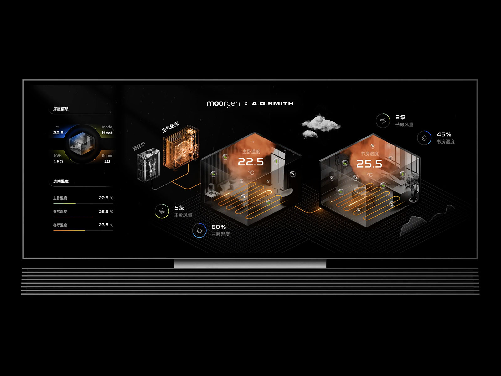 Animation Design of Smart Home All Air Heating System 3d animation brand branding color design smarthome ui ux