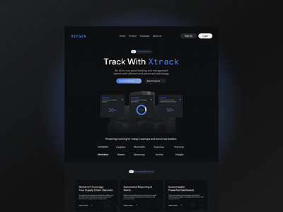 XTrack - Darkmode Company Profile Landing Page cleandesign companyprofile dark darkmode darkmodedesign darkmodelandingpage graphic design homepage landingpage saasdesign shipping webdesign