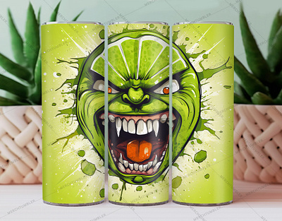 Angry Lime Skinny Tumbler Wrap angry tumbler bottle art color image custom design custom tumbler design face tumbler illustration lime vector lime vector art photography skinny tumbler sublimation tumbler sublimation tumbler warp vector art waterslide tumbler