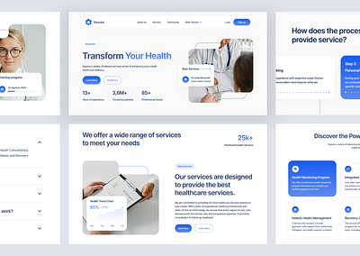 Youcare - Services Page brand identity branding card design discover doctor healthcare hero hospital insurance landing page marketing website medical minimalist patient service ui ux web design website