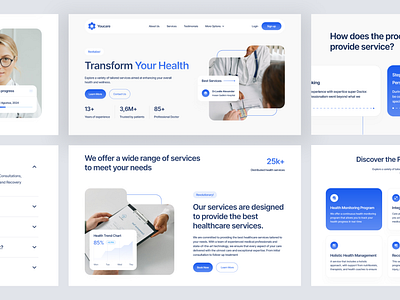 Youcare - Services Page brand identity branding card design discover doctor healthcare hero hospital insurance landing page marketing website medical minimalist patient service ui ux web design website