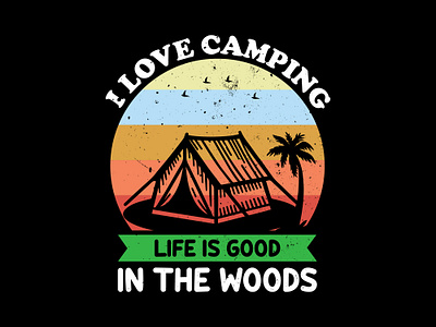 i love camping life is good in the woods camping mug design