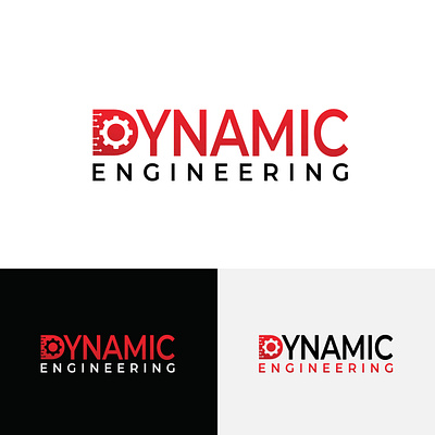 Wordmark Dynamic Engineering Logo brand identity branding design dynamic engineering graphic design logo logo design