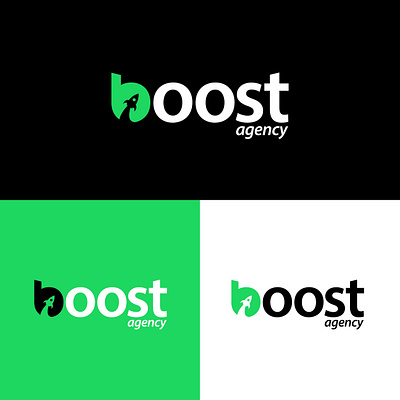 Wordmark boost agency boost logo brand identity branding graphic design letter b logo logo logo design rocket logo