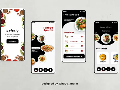 Spicely Food App app clean creative dailyui design uiux webdesign