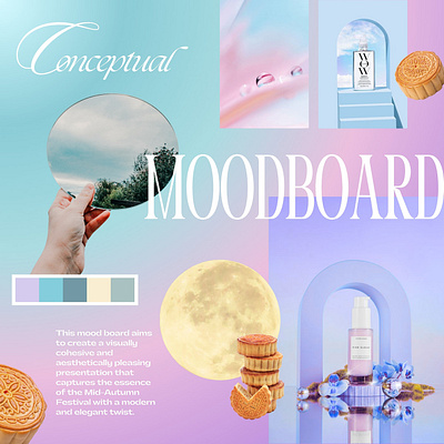 Moonlit Reverie | F&B Advertising Photography 3d concept art creative digital art graphic design mirror moodboard mooncake photography product