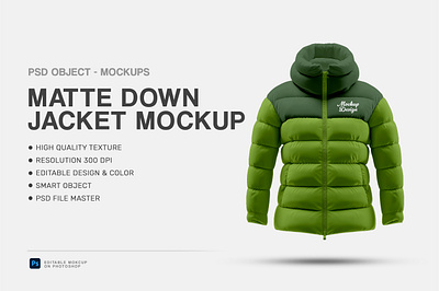 Matte Down Jacket Mockup sleeve