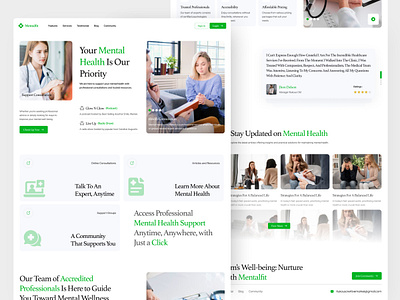 Health Care UI Kit Landing Page care doctor health hospital landing page mental mental health ui ui design uiux web webapp webdesign website websitedesign