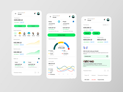 EasyFin - Finance Dashboard [Mobile Web Version] app application design e wallet finance finance technology fintech mobile money money balanced ui uiux user interface ux