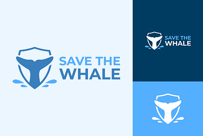 Whale Guard Save Logo Design art earth fish logo ocean save sell vector whale