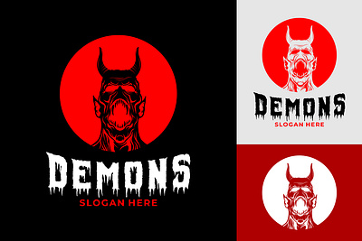 Demon Evil Logo Design art dark demon design evil graphic design horn illustration logo satan vector