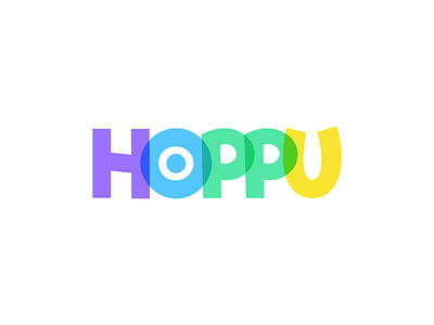 HOPPU Logotype Branding: logo design, logotype, visual identity 3d brand identity brand mark branding company logo creative logo geomertic logo graphic design icon illustration kids logo lettering logo logo consept logo design logo type logo types logotype minimalist logo typography