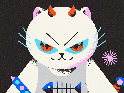 ｋｉｔｔｙ ｂｌａｄｅ 🔪 abstract animal anime blue cat character cute flat geometric illustration kawaii kitten knife metal minimal pink punk red texture vector