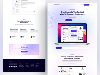 GrowSpace Website branding cool website design ecommerce homepage landing page modern website professional website software task management ui ui design ui ux user interface ux web web design web ui web ui uix website